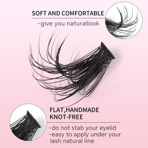 216 Dense Clusters DIY Segmented Eyelash Extensions Naturally Curled Single Cluster False Eyelashes, DIY-SET-595（30D）, DIY-SET-596（40D）, DIY-SET-597（50D）, DIY-SET-598（60D）, DIY-SET-599（80D）, DIY-SET-600（100D）
