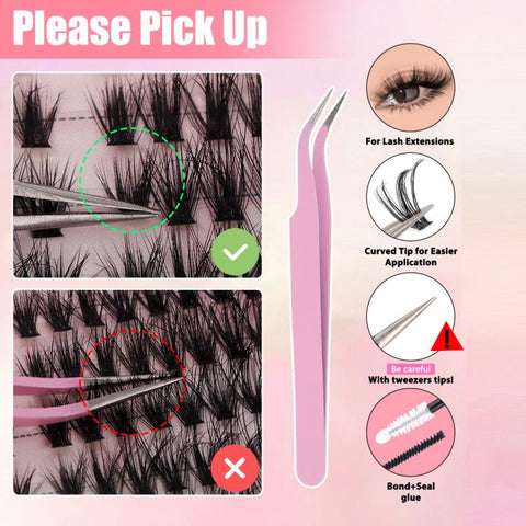 216 Dense Clusters DIY Segmented Eyelash Extensions Naturally Curled Single Cluster False Eyelashes, DIY-SET-595（30D）, DIY-SET-596（40D）, DIY-SET-597（50D）, DIY-SET-598（60D）, DIY-SET-599（80D）, DIY-SET-600（100D）