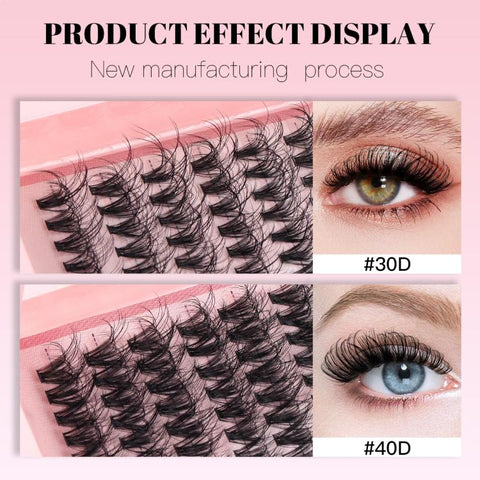 216 Dense Clusters DIY Segmented Eyelash Extensions Naturally Curled Single Cluster False Eyelashes, DIY-SET-595（30D）, DIY-SET-596（40D）, DIY-SET-597（50D）, DIY-SET-598（60D）, DIY-SET-599（80D）, DIY-SET-600（100D）