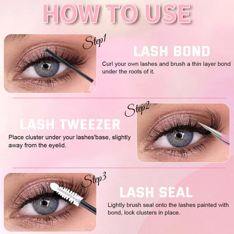 216 Dense Clusters DIY Segmented Eyelash Extensions Naturally Curled Single Cluster False Eyelashes, DIY-SET-595（30D）, DIY-SET-596（40D）, DIY-SET-597（50D）, DIY-SET-598（60D）, DIY-SET-599（80D）, DIY-SET-600（100D）
