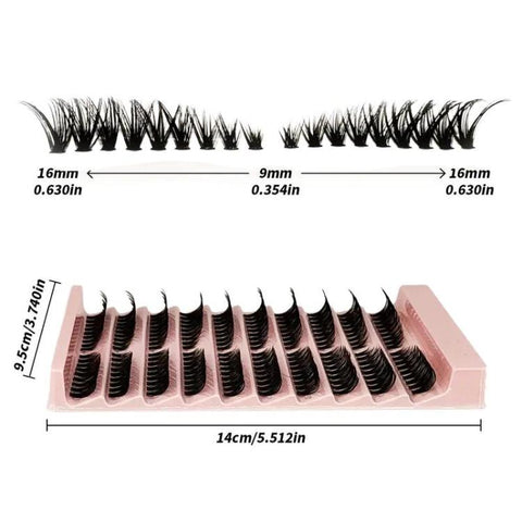 180-Cluster Single-Cluster Segmented Self-Grafting Thick Curled False Eyelashes, 40D, 60D, 80D