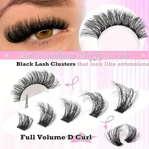 180-Cluster Single-Cluster Segmented Self-Grafting Thick Curled False Eyelashes, 40D, 60D, 80D