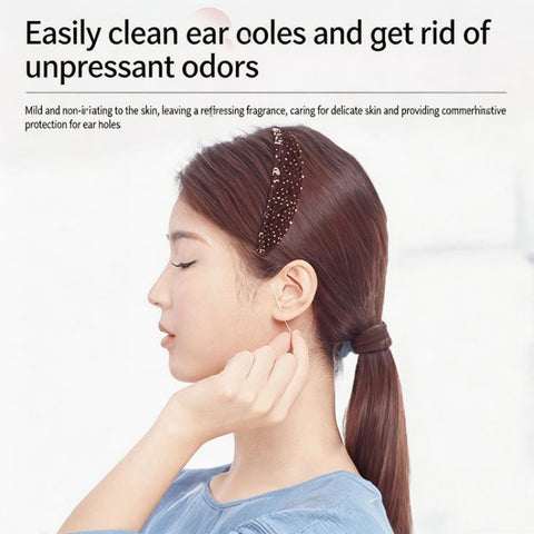 60pcs /Pack Ear Piercing Cleaning Lines Disposable Ear Hole Cleaning Floss Ear Hole Odor Remover & Piercing Aftercare Cleaner