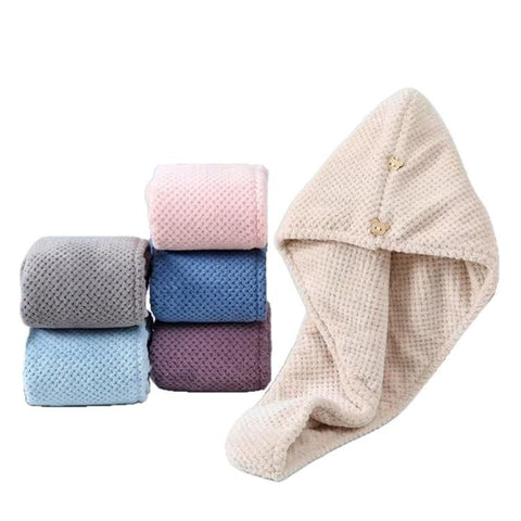 Thickened Absorbent Coral Fleece Hair Drying Cap