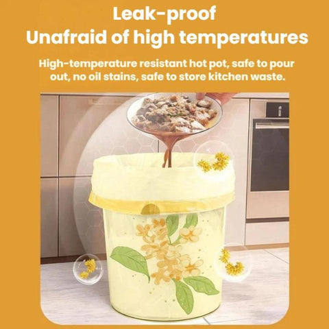 Thickened Enlarged Drawstring Garbage Bags With Pull Handles Tear-Free Design, 50pcs /Set