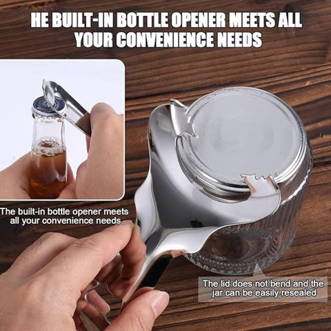 LsCook Multifunctional Mason Jar Lid Opener Stainless Steel Bottle Opener