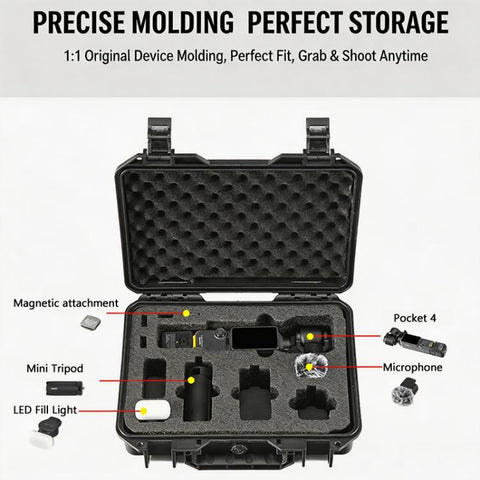 For DJI Osmo Pocket 4 Explosion-proof Hard Carrying Case Protective Storage Box with Custom EVA Foam