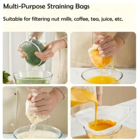 Bowl-Shaped Strainer Bag Vegetable Drawstring Filter Dehydrator, LsCook Large
