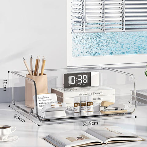 Desktop Stackable Acrylic File Storage Rack, Large-Capacity Book Shelf For Bedroom & Living Room, Widened 1 Layer, Widened 2 Layer, Widened 3 Layer, Widened 4 Layer, Widened 5 Layer, Extended 1 Layer, Extended 2 Layer, Extended 3 Layer, Extended 4 Laye...