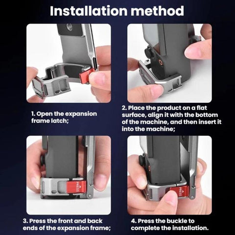 For DJI Osmo Pocket 3 / 4 BRDRC Multi-Functional Magnetic Base Adapter Frame Extension Stand, For DJI Osmo Pocket 3 / 4 Titanium