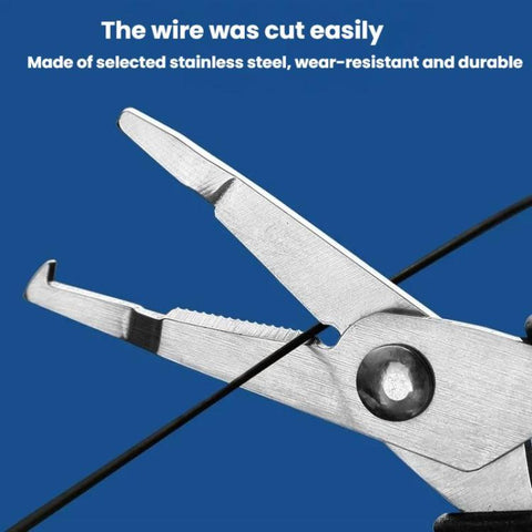 Stainless Steel Mini Fishing Line Cutter Loop-Opening Lure Pliers, Black