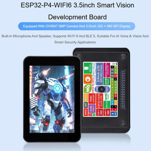 Waveshare 33511 ESP32-P4 3.5 Inch Smart Vision Development Board Built-In Microphone And Speaker, Supports Wi-Fi 6 And BLE 5, 33511