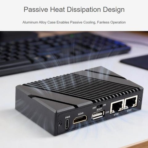 For Raspberry Pi CM5 Gigabit / 2.5G Dual Ethernet Mini-Computer Supports Dual RJ45 Ethernet Ports, 4K Display Output And Dual MIPI Interfaces, Waveshare 34180