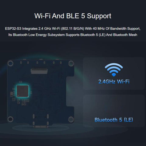 Waveshare 33868 ESP32-S3 1.54 Inch LCD Display Development Board 262K Color, Supports Dual Microphones, 2.4GHz Wi-Fi And BLE 5, 33868