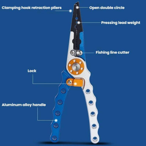 Aluminum Alloy Lure Pliers Multi-Function Long-Nose Hook Remover Portable Fishing Hook Pliers
