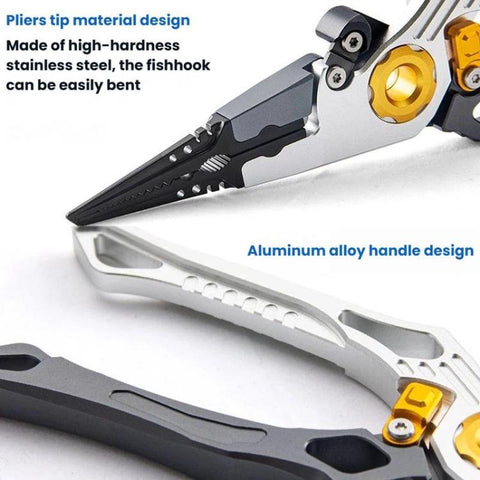 Aluminum Alloy Lure Pliers Multi-Functional Tool For Fish Handling Hook Removal Ring Opening Lead Clamping