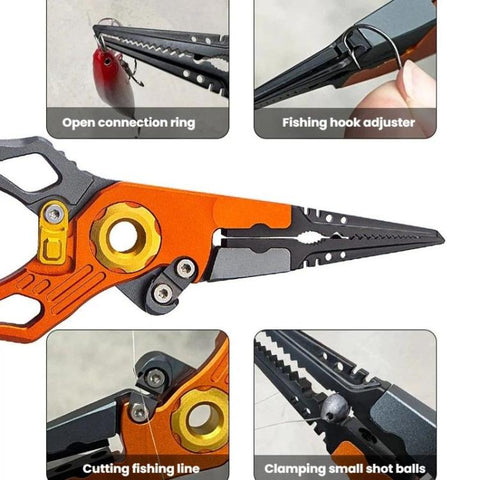 Aluminum Alloy Lure Pliers Multi-Functional Tool For Fish Handling Hook Removal Ring Opening Lead Clamping