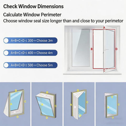 Universal Window Seal for Portable Air Conditioner and Tumble Dryer Hot Air Stop with Dual Zipper & Adhesive Hook Tape, 3m, 4m, 5m