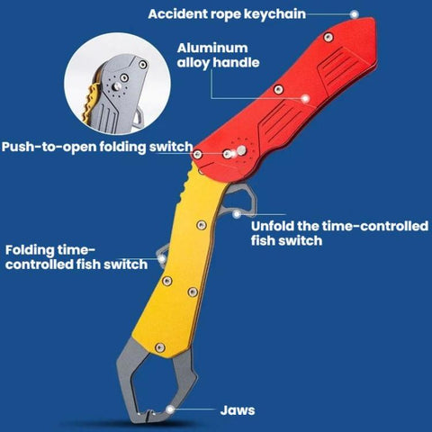 Portable Lure Fishing Pliers Extended Foldable Fish-Gripping Tool