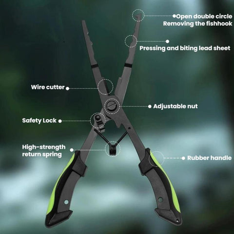 Extended Lure Pliers Hook Remover Line Cutter Outdoor Multi-Function Fishing Pliers