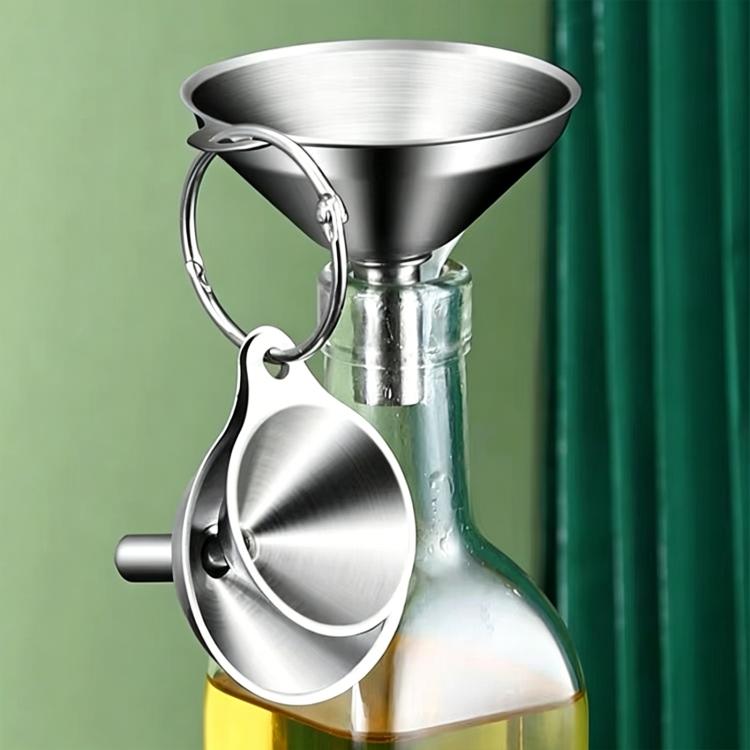 304 Stainless Steel Sandblasted Funnel Integrated Liquid Dispenser, LsCook 3-Piece Set
