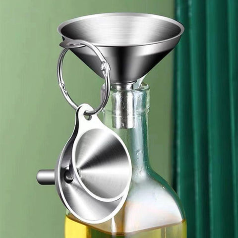 304 Stainless Steel Sandblasted Funnel Integrated Liquid Dispenser, LsCook 3-Piece Set