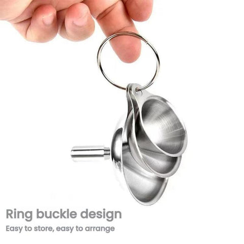 304 Stainless Steel Sandblasted Funnel Integrated Liquid Dispenser, LsCook 3-Piece Set