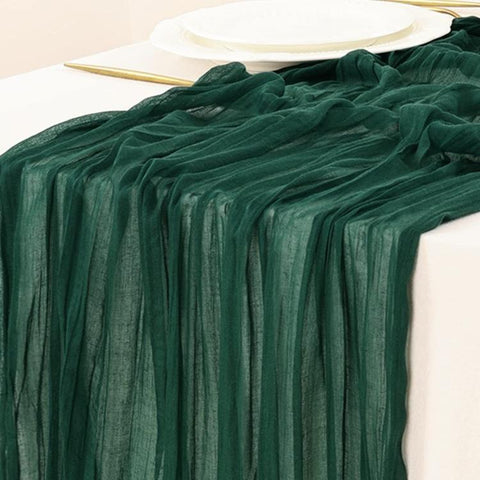 Crepe Table Runner Wedding Party Decoration Pleated Gauze, 90x400cm