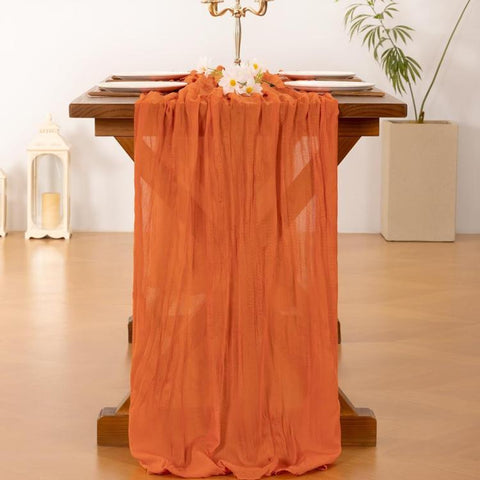 Crepe Table Runner Wedding Party Decoration Pleated Gauze, 90x400cm