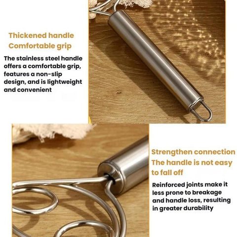 Stainless Steel Whisk Double-Coil Manual Cream Whisk, LsCook