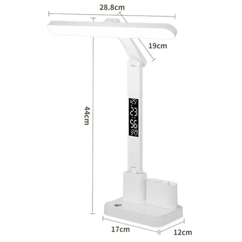 Xiajule Portable LED Desk Lamp With Time Display & Pen Holder, Dimmable Eye-Caring Lamp For Reading Homework, 1500mAh, 1800mAh