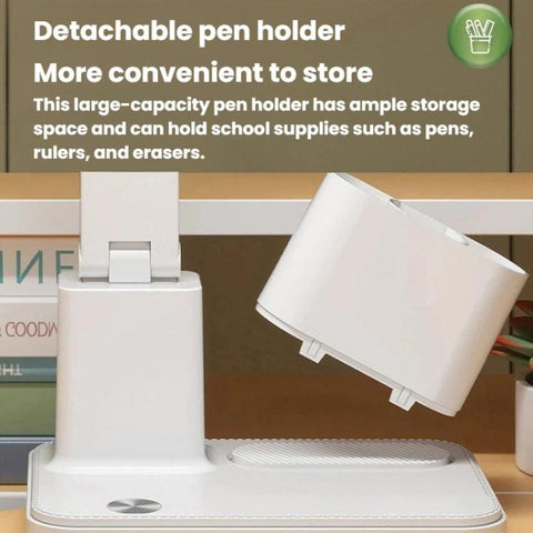 Xiajule Portable LED Desk Lamp With Time Display & Pen Holder, Dimmable Eye-Caring Lamp For Reading Homework, 1500mAh, 1800mAh