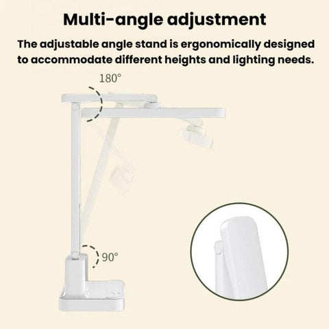 Xiajule Portable LED Desk Lamp With Time Display & Pen Holder, Dimmable Eye-Caring Lamp For Reading Homework, 1500mAh, 1800mAh