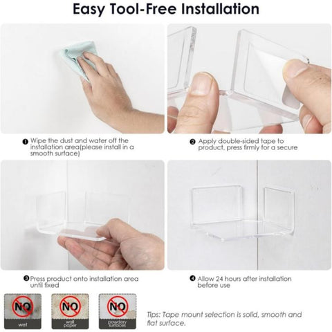 Wall-mounted Corner Shelf Triangular Floating Shelf For Security Cameras