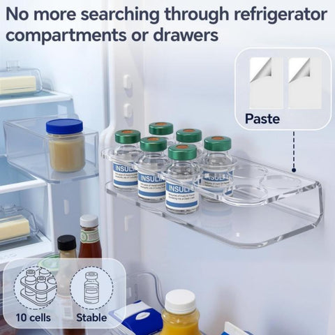 10-Hole Acrylic Insulin Bottle Organizer, 1pc, 2pcs