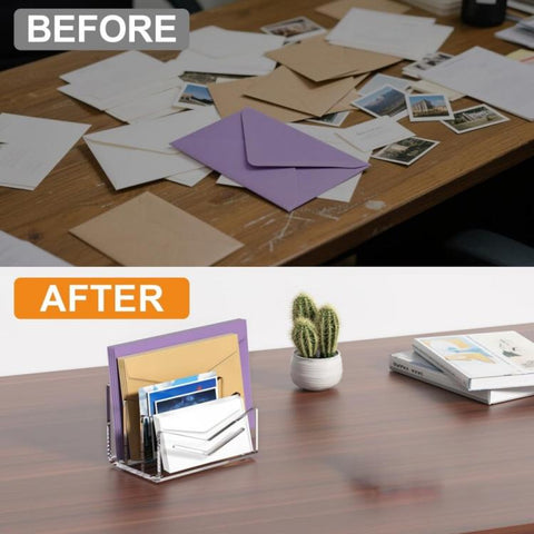 Acrylic 3-layer Letter Organizer/Card Sorting Clip for Home and Office Use, YX243