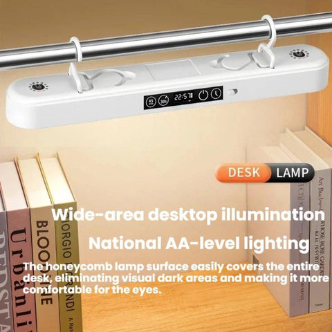 Xiajule Student Dormitory Under-Cabinet Lamp, Magnetic Mount Bed Hanging Light With Hook & Clock Display, Touchscreen, Remote Control