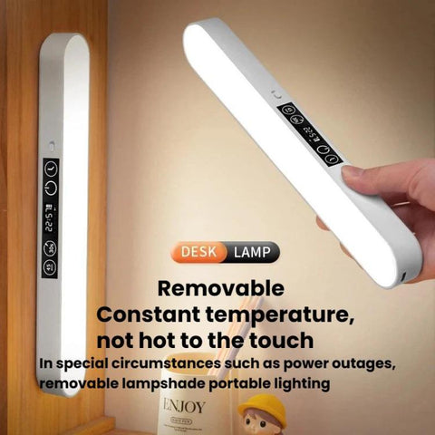 Xiajule Student Dormitory Under-Cabinet Lamp, Magnetic Mount Bed Hanging Light With Hook & Clock Display, Touchscreen, Remote Control