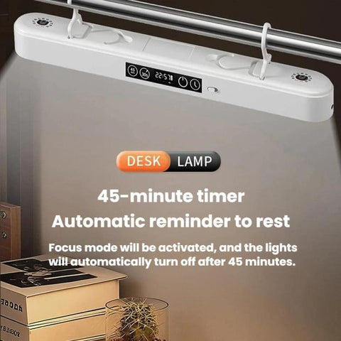 Xiajule Student Dormitory Under-Cabinet Lamp, Magnetic Mount Bed Hanging Light With Hook & Clock Display, Touchscreen, Remote Control