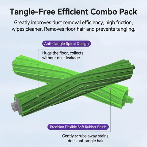 For IRobot Roomba Max 705 Combo Robot Vacuum, 1pair Main Brush, 1pair Side Brush, Filter, Dust Bag