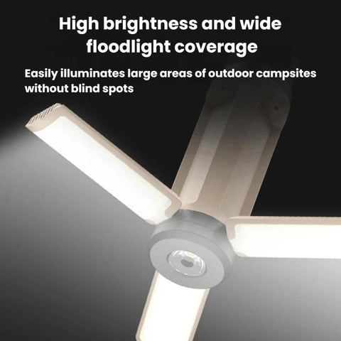 Multifunctional Foldable Camping Light, Outdoor Use LED Tent Light With Hook, 3-leaf, 4-leaf