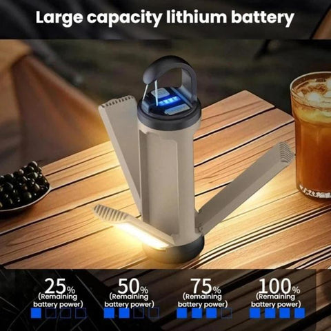 Multifunctional Foldable Camping Light, Outdoor Use LED Tent Light With Hook, 3-leaf, 4-leaf