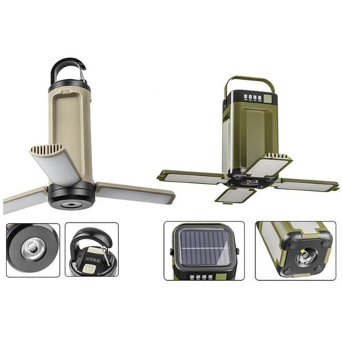 Multifunctional Foldable Camping Light, Outdoor Use LED Tent Light With Hook, 3-leaf, 4-leaf