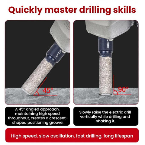 M10 Angle Grinder Hole Saw Glass Stone Hole Enlargement Trimming Head, 6MM, 8MM, 10MM, 12MM