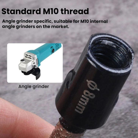 M10 Angle Grinder Hole Saw Glass Stone Hole Enlargement Trimming Head, 6MM, 8MM, 10MM, 12MM
