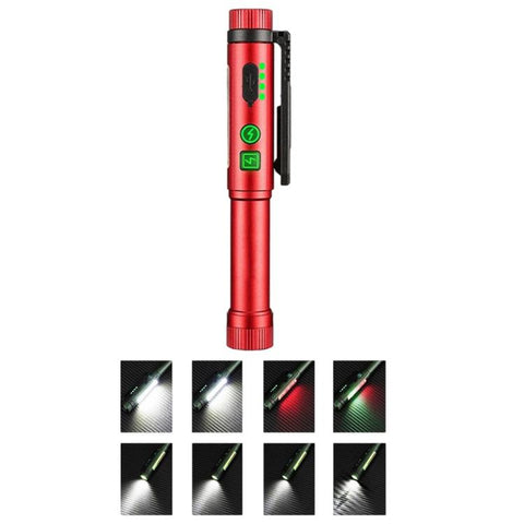Multifunctional Dual Magnetic Pen Clip Flashlight, Outdoor Portable Inspection Work Pen Light