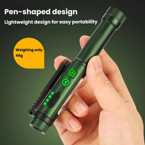 Multifunctional Dual Magnetic Pen Clip Flashlight, Outdoor Portable Inspection Work Pen Light