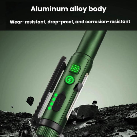 Multifunctional Dual Magnetic Pen Clip Flashlight, Outdoor Portable Inspection Work Pen Light