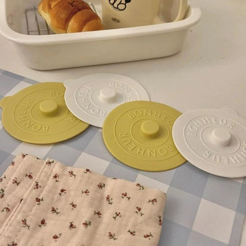 LsCook 3-Piece Set Food-grade Silicone Lid Dust-proof Anti-spill Round Universal High-Temperature Resistant Lid