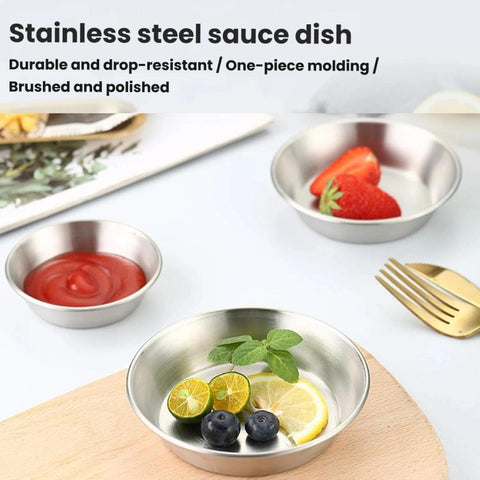 304 Stainless Steel Sauce Dish Round Multi-Purpose Serving Dish, LsCook 8cm